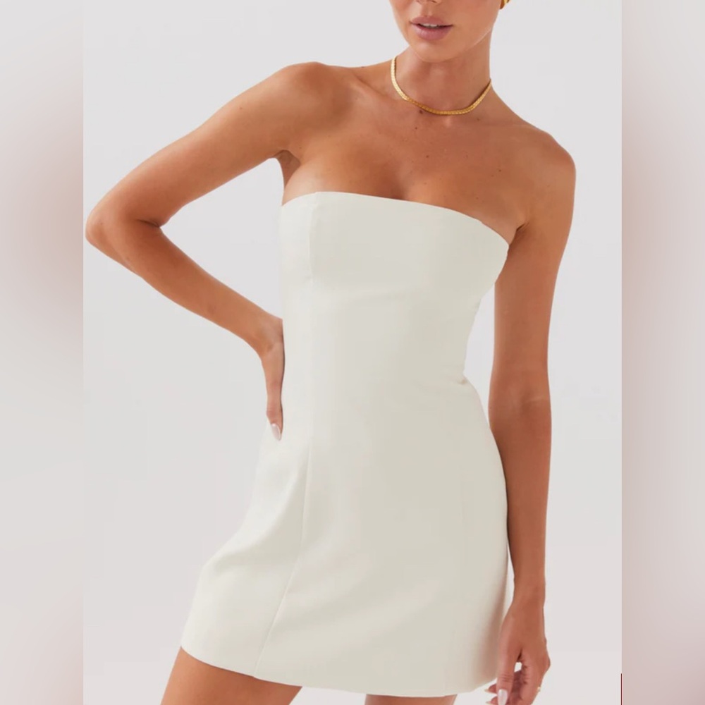 Peppermayo Ayanna Strapless Mini Dress White Ivory Womens Size 6